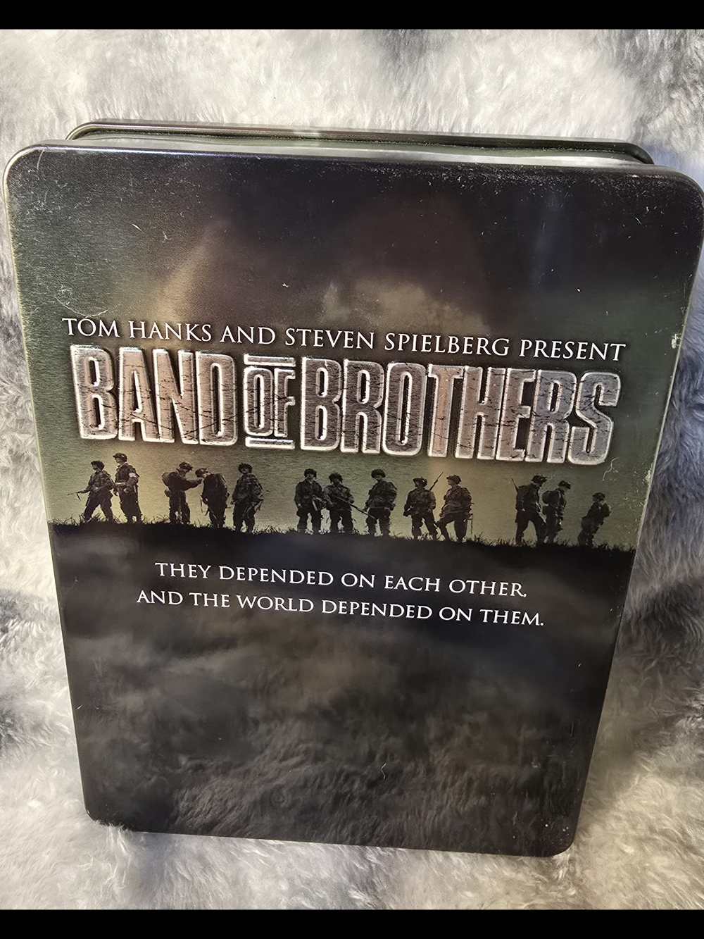 Band of Brothers Steel Tin Box - Military Series Artwork - Olive Green
